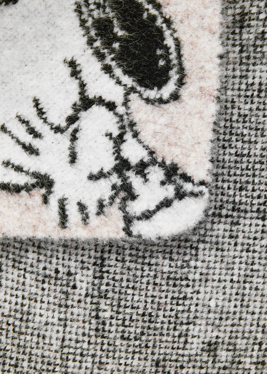 Gestricktes Dreieckstuch mit Snoopy-Motiv allover