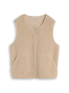 Boxy Fit Teddy Weste mit Taschen