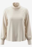 Damen Satinbluse   mit Stehkragen