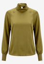 Damen Satinbluse   mit Stehkragen